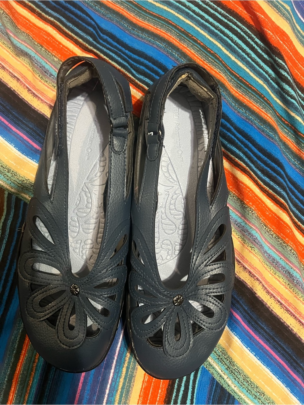 JBU Women's Dark Gray Floral Cutout Slingback Flats - Picture 3 of 3